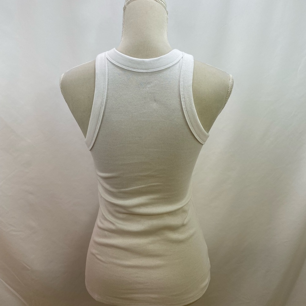 Easy Standard White Ribbed Racer Top - Picture 5 of 7
